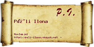 Péli Ilona névjegykártya